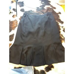 Jones Studio Separates Black Pleated Hem Midi Skirt Plus Size 14W 8EF04X812